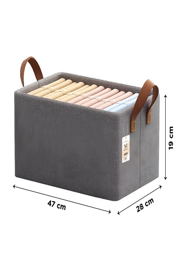 NFI essentials Closet Organizer Box with Handles Large Foldable Storage Basket for Organizing Cloths, Toys, Books, Shelves, Space Saver Wardrobe Organizer - Image 4